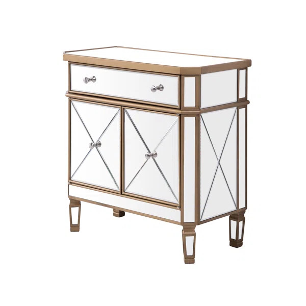 Lela 2 Door Mirrored Accent Cabinet | Wayfair North America