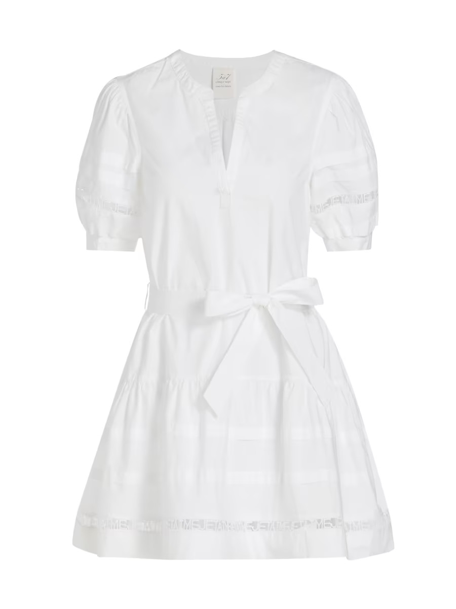 Corianna Belted Cotton Poplin Minidress | Saks Fifth Avenue