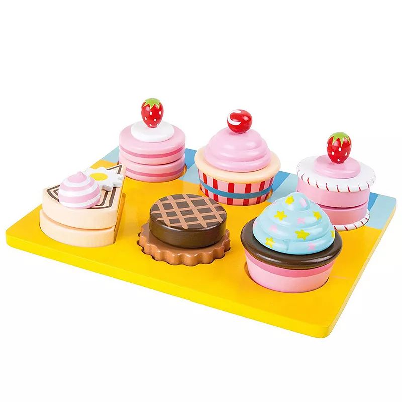 Small Foot Wooden Toys Cupcakes And Cakes Cutting Play Set, Multicolor | Kohl's