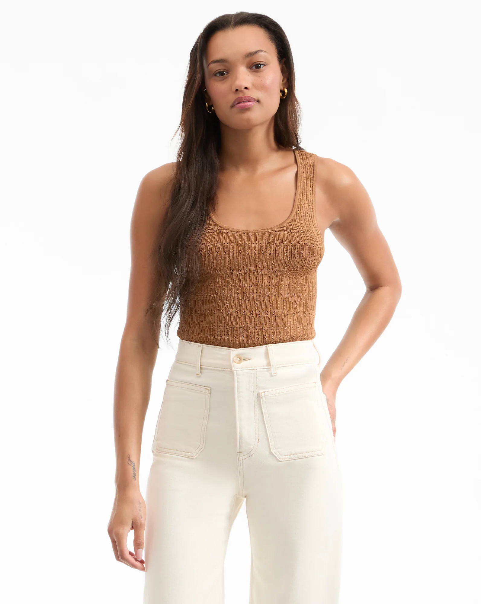 Veronica Beard Sandra Knit Tank Top Whisky | Veronica Beard