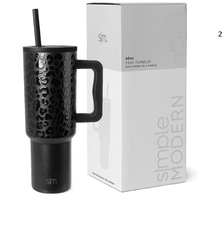 Simple Modern 40 oz Tumbler with Handle and Straw Lid | Insulated Cup Reusable Stainless Steel Water Bottle Travel Mug Cupholder Friendly | Gifts for Women Him Her | Trek Collection | Black Leopard $34.99

#LTKtravel #LTKstyletip #LTKunder50