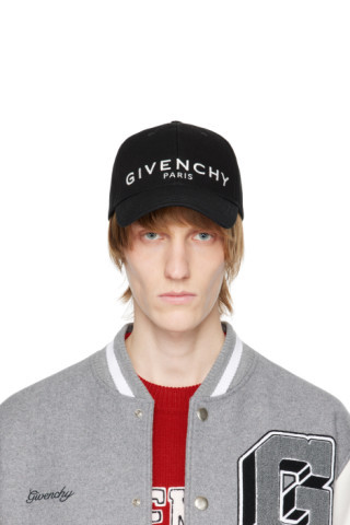 Black Embroidered Cap | SSENSE