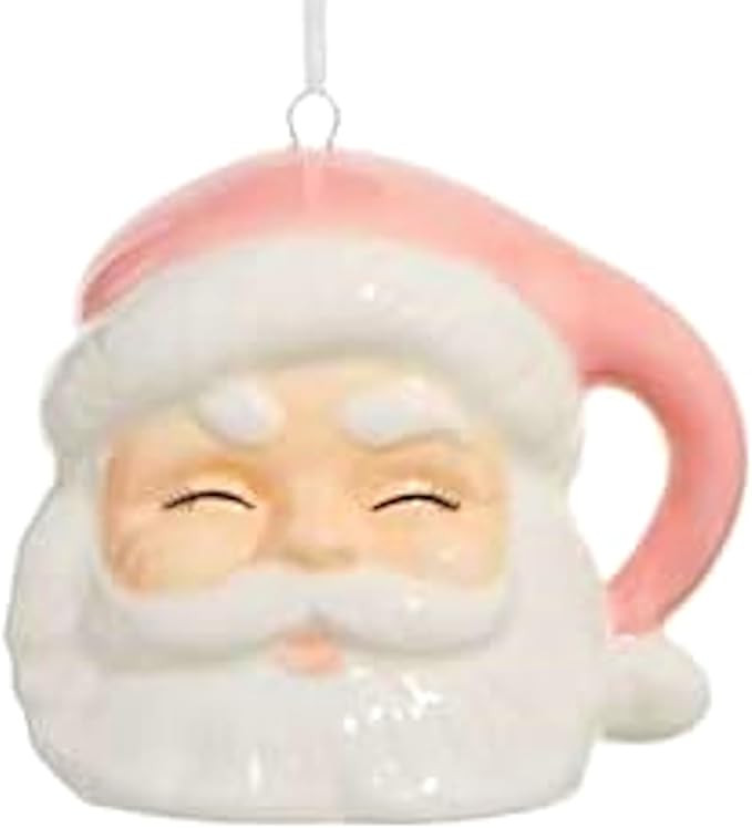 The Bridge Collection 3.5" Vintage Style Pink Hat Santa Ornament - Pink Christmas Ornaments - Ret... | Amazon (US)