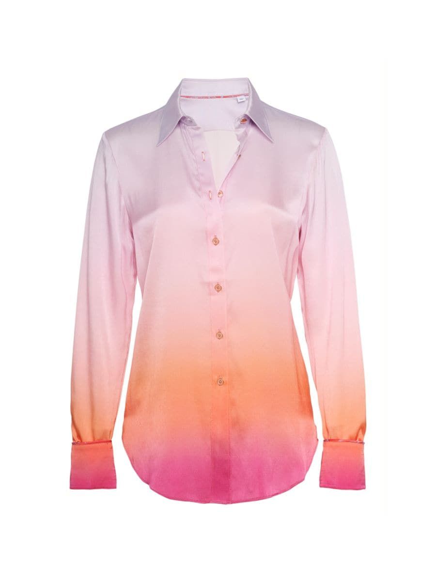 Gabriella Silk-Blend Ombré Shirt | Saks Fifth Avenue