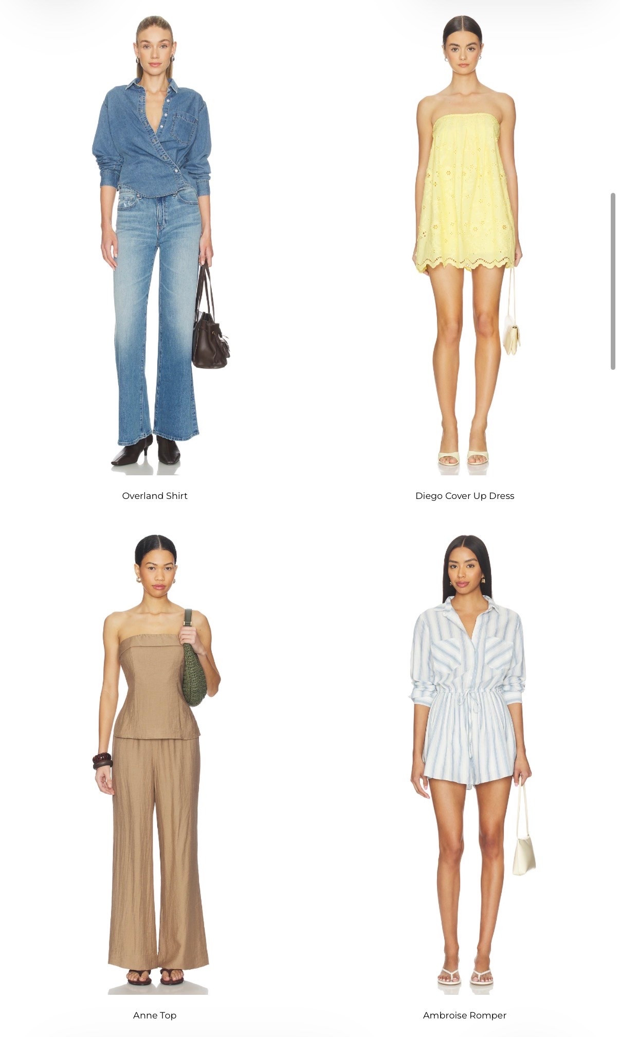 New Arrivals from Revolve! 
Fashion inspo for your Spring & Summer wardrobe ☀️❤️



#dinner date outfit
#happy hour outfit
#vacation outfit 
#matching set
#yellow dress
#mini dress 
#canadian tuxedo
#denim on denim
#designer jeans 
#wide leg jeans
#denim shirt
#tony Bianco black booties
#kitten heels 
#jw pei handbag
#brown satchel
#brown shoulder bag 
#strapless top
#long sleeved romper
#striped romper 
#white leather purse 
#line set
#linen pants 
#linen strapless top 
#yellow cover up dress
#fashion inspo
#outfit collage 
#outfit inspo 
#summer outfit inspo
#summer style
#designer fashion 
#revolve fashion 
#revolve style 
#outfit ideas 
#ootd

#LTKootd #LTKOver40 #LTKSeasonal