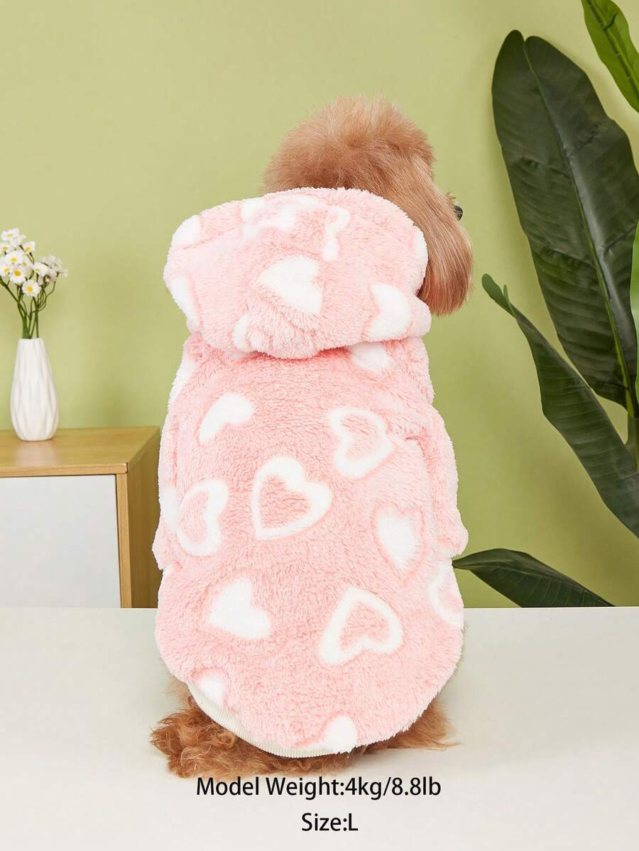 1pc Polyester Thermal Lined Hooded Sweatshirt, Warm & Thick, Washable, Suitable For Small To Medi... | SHEIN