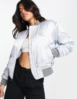 Nike Air bomber jacket in pure platinum | ASOS | ASOS (Global)