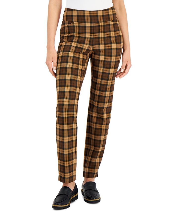 Charter Club Women's Cambridge Plaid Pull-On Pants, Created for Macy's & Reviews - Pants & Capris... | Macys (US)