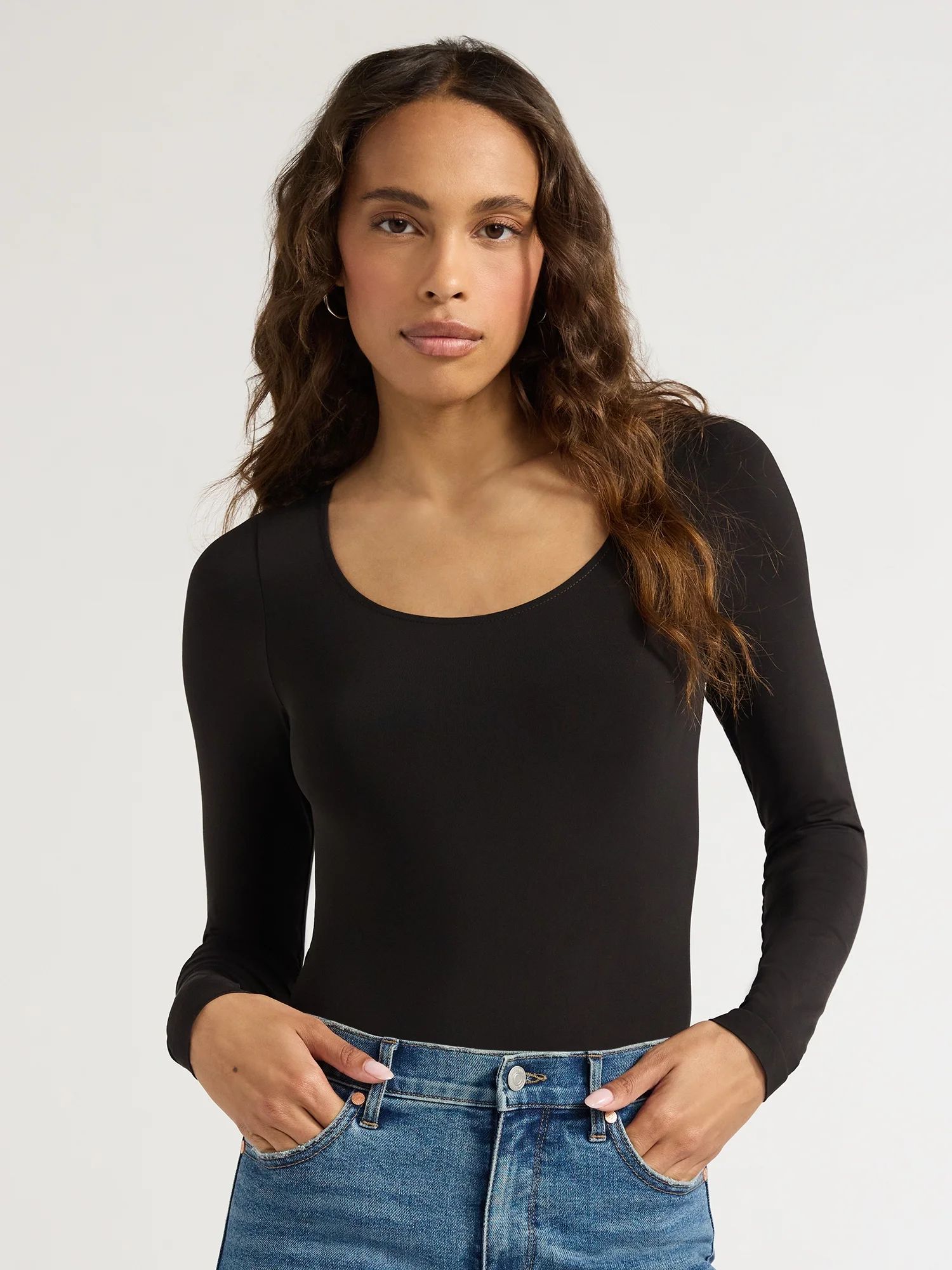 Sofia Jeans Women's Seamlessly Smoothing Scoop Neck Bodysuit, Sizes XS-2XL | Walmart (US)