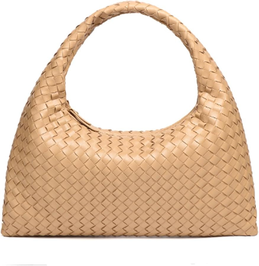 Woven Large Clutch Purses for Women,Top Handle Handbag for Women, Soft Shoulde Bag,Purse Large Ho... | Amazon (US)