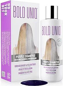 BOLD UNIQ Purple Sulfate-Free Vegan Shampoo for Blonde, Silver, and Gray Hair - 237 ml       Send... | Amazon (US)