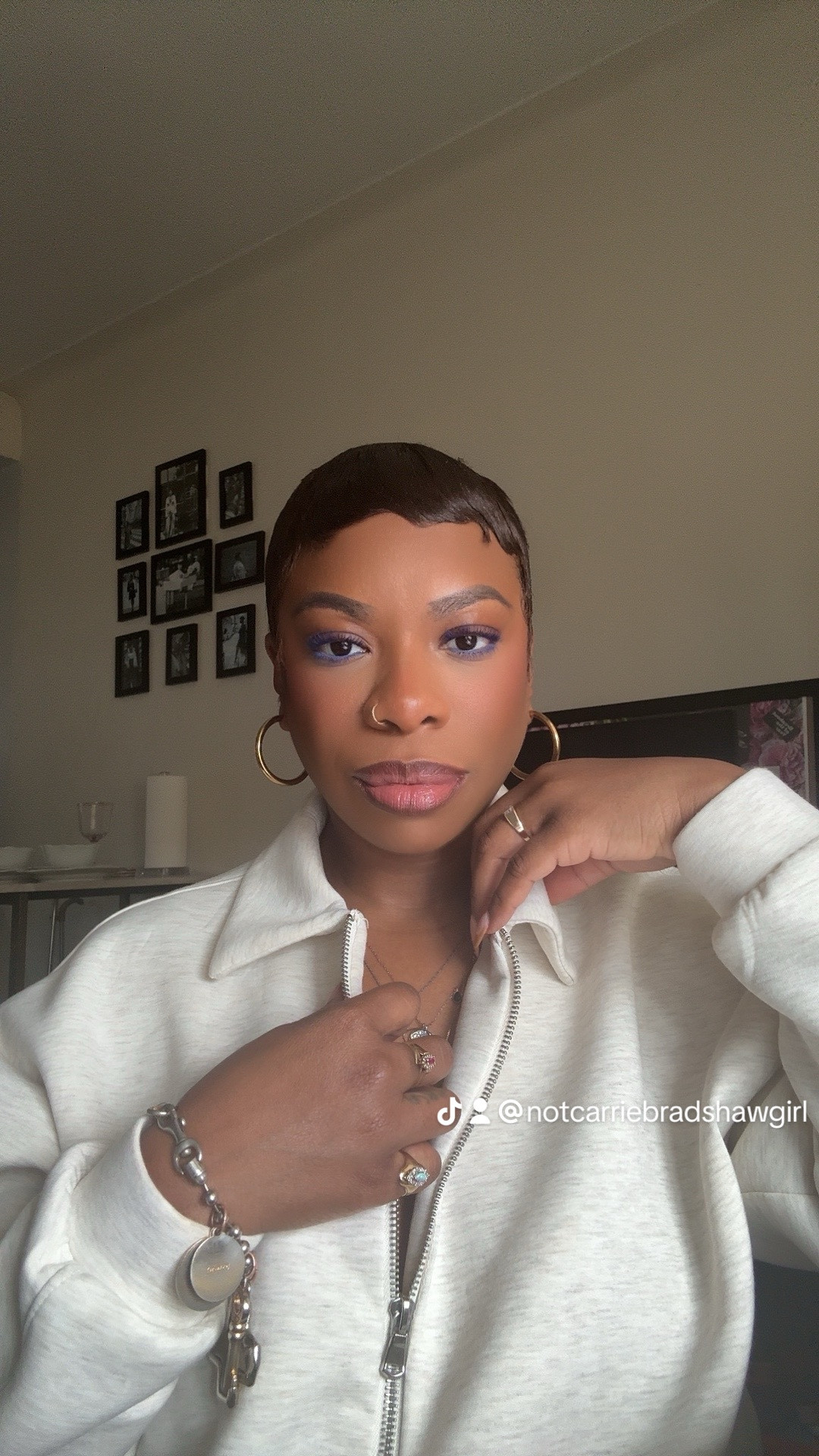 I’ve always loved how I look in the color blue. So, I often put a lil blue liner on my bottom waterline/lash line. This time, I was influenced by the brown girls to try blue mascara as well. Obsessed! 