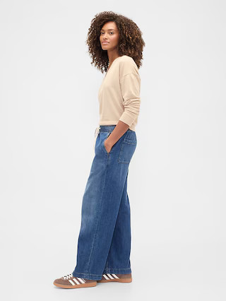 High Rise Easy Wide-Leg Jeans | Gap Factory