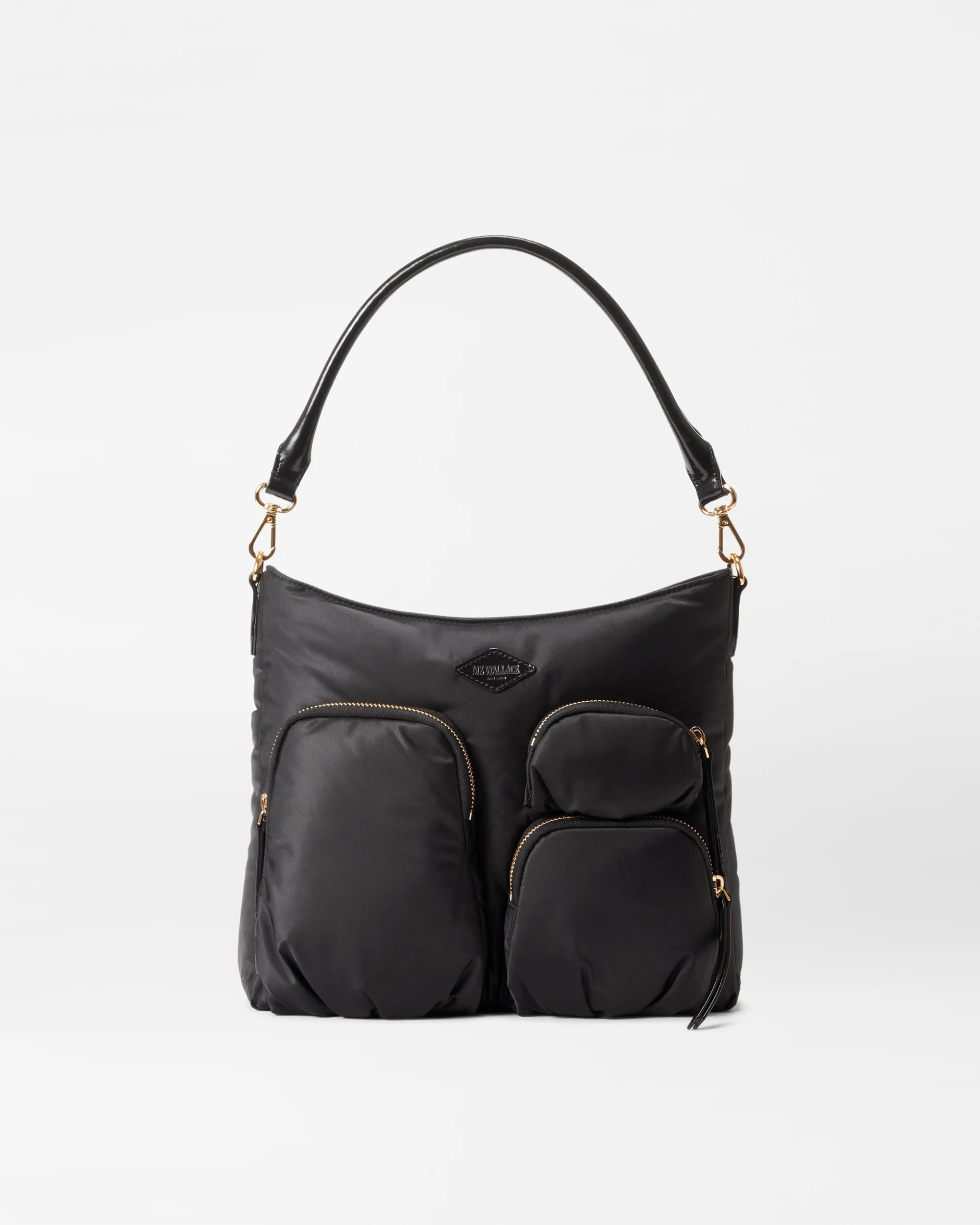 Chelsea Hobo Shoulder Bag in Black Nylon | MZ Wallace | MZ Wallace