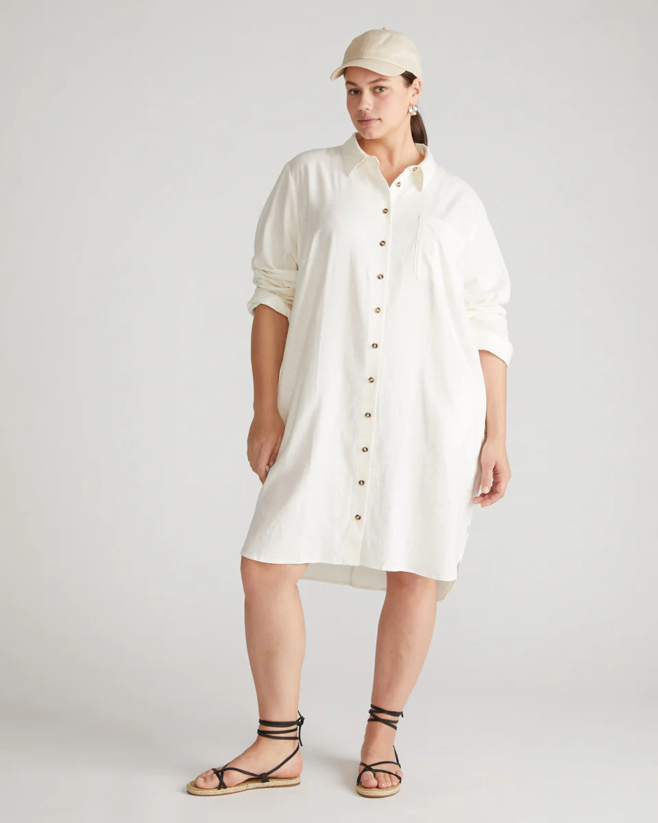 Seaside Linen ShirtdressWhite | Universal Standard
