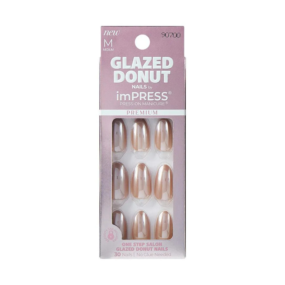 Unha Postiça Impress Glazed Donut Chocolate Glazed - Kiss New York Marrom | DrogaRaia (BR)