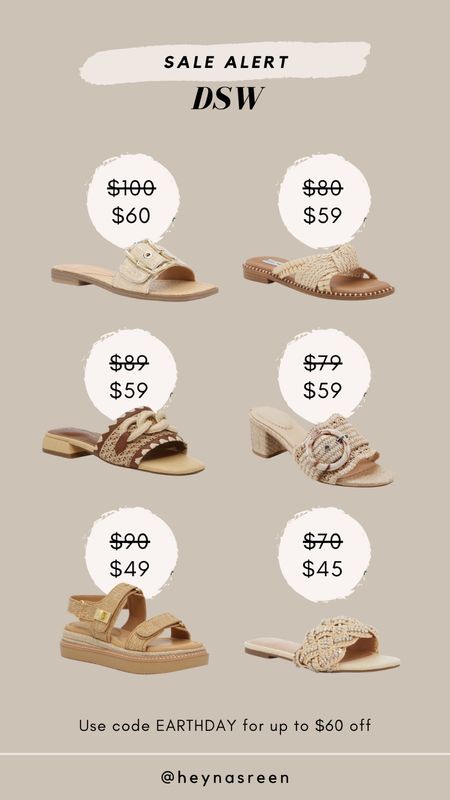 Sale alert at DSW! Shop my favorite neutral sandals for these deals. Plus up to $60 off with code EARTHDAY 🌎🌱

#LTKshoecrush #LTKstyletip #LTKsalealert