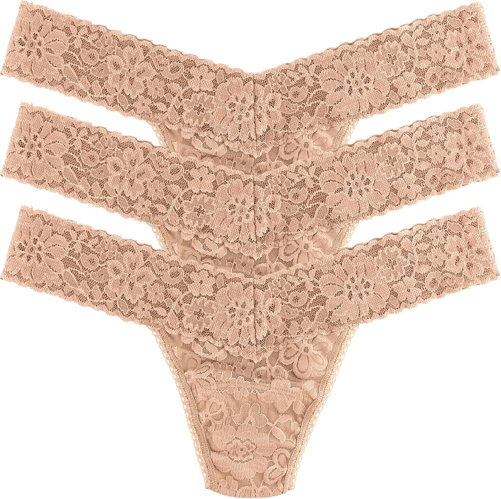 hanky panky - Daily Lace Low Rise Thongs for Women | 3 pack | Comfortable Seamless Underwear Ling... | Amazon (US)
