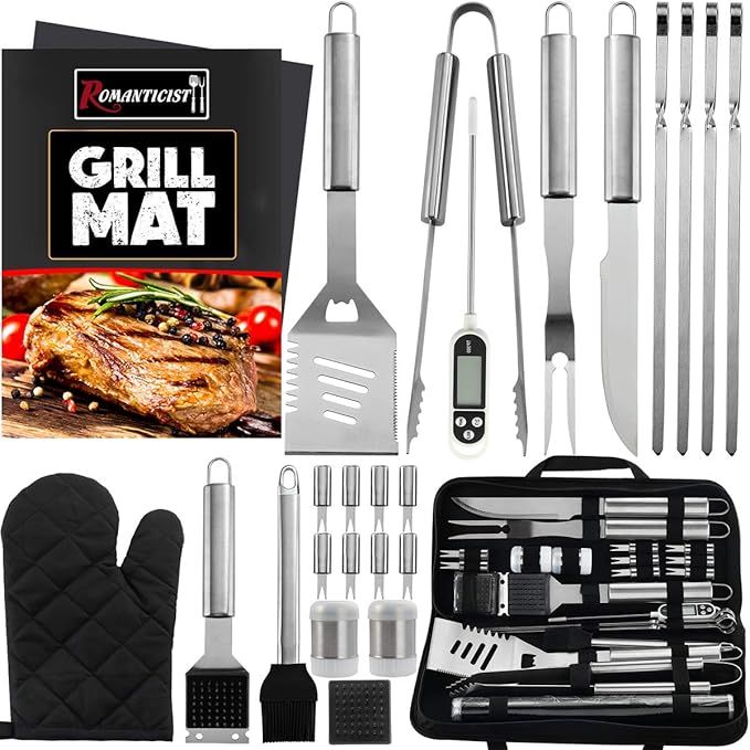 ROMANTICIST 26PCS Complete Barbecue Tool Set with Oxford Storage Case - Portable Grilling Tool Ki... | Amazon (US)