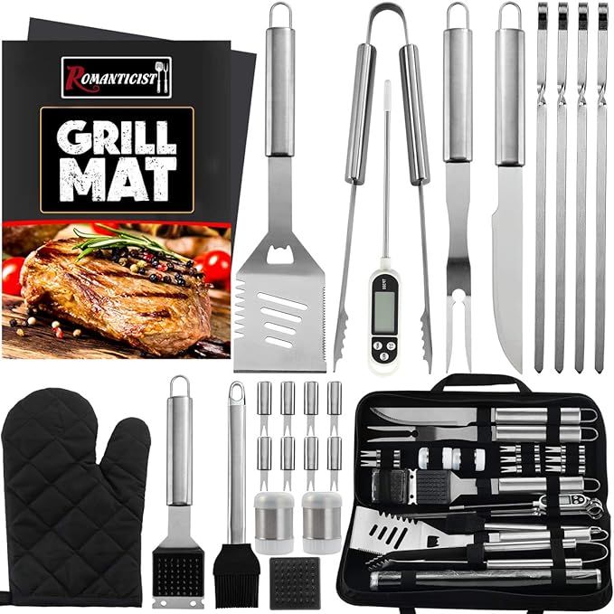ROMANTICIST 26PCS Complete Barbecue Tool Set with Oxford Storage Case - Portable Grilling Tool Ki... | Amazon (US)