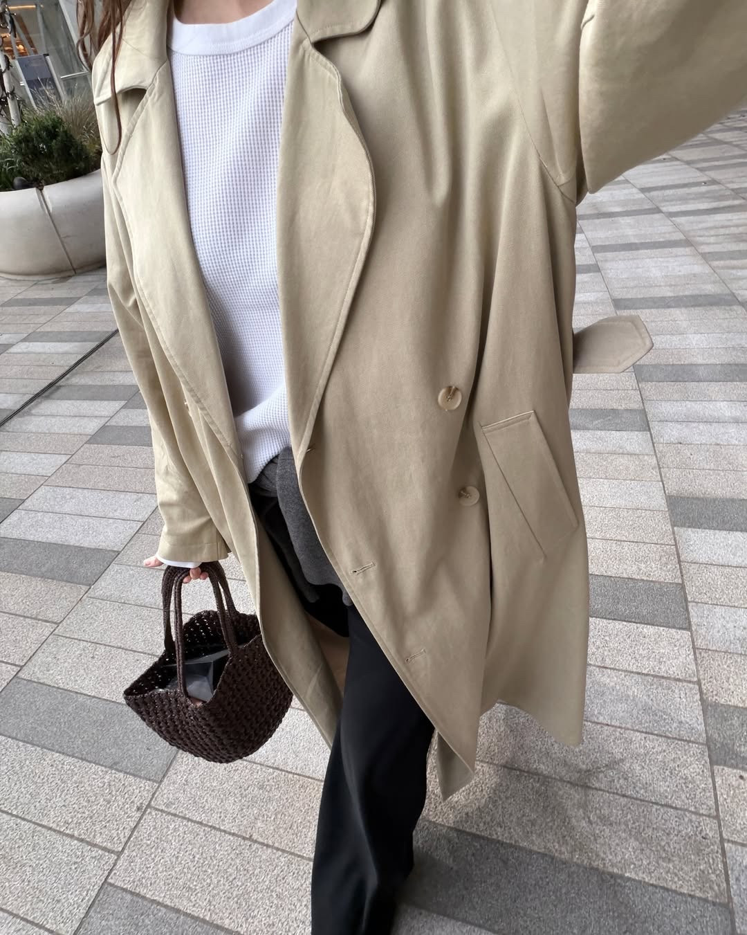 Smart casual OOTD, styling a trench coat with loose trousers and lots of layering

#LTKstyletip #LTKspring