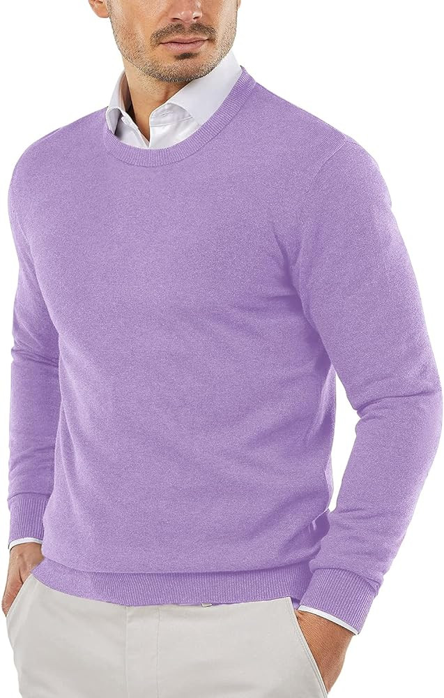 COOFANDY Men's Crew Neck Sweater Slim Fit Lightweight Sweatshirts Knitted Pullover for Casual Or ... | Amazon (US)