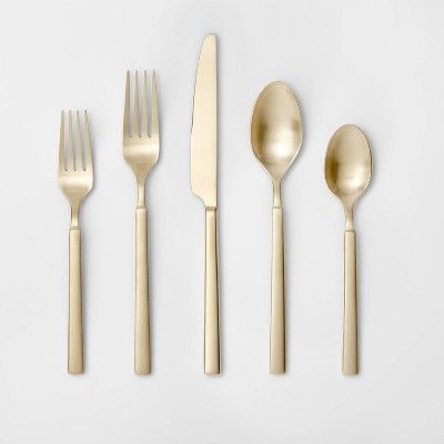 20pc Stainless Steel Silverware Set Champagne - Project 62&#8482; | Target