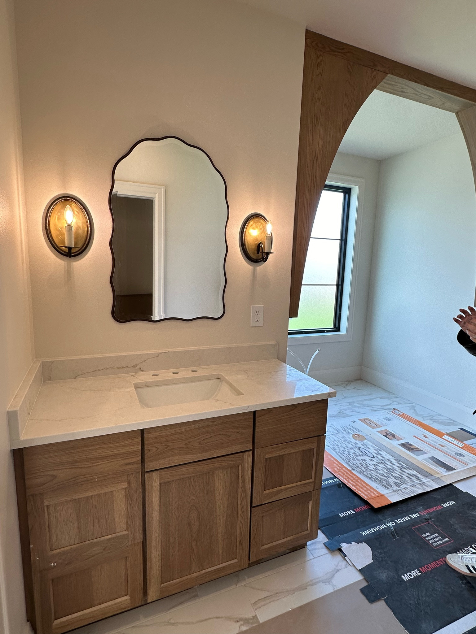 Loving this mirror and sconce combo! 

#LTKHome #LTKStyleTip #LTKSaleAlert