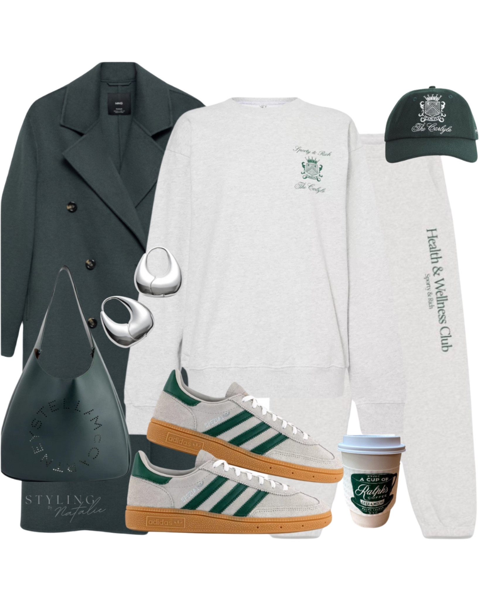 Comfy casual wear
Grey Sporty & Rich tracksuit, Adidas Spezial trainers, baseball cap, Stella McCartney tote bag, green wool coat.
Athleisure outfit, comfy look, casual everyday outfit. 

#LTKwinter #LTKuk #LTKstyletip