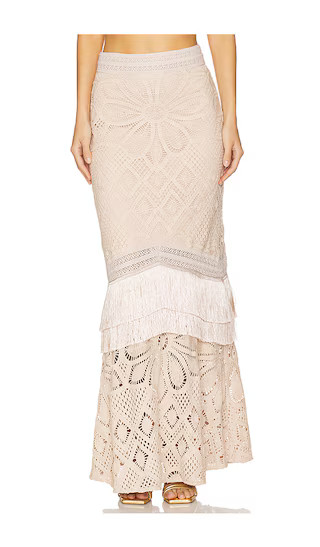 x Camila Coelho Flower Crochet Skirt in Beige | Revolve Clothing (Global)