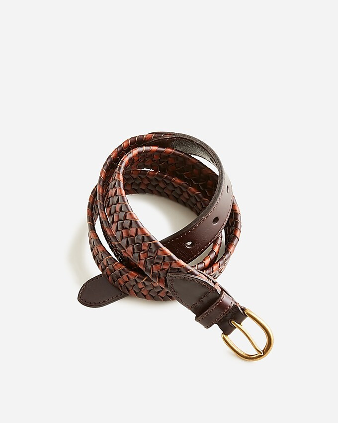 Woven elasticated Italian leather belt | J. Crew US