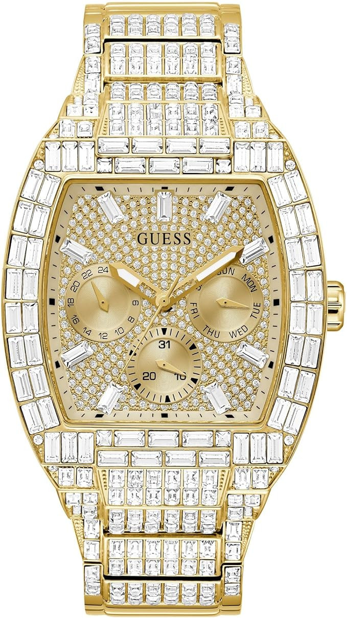 GUESS Men's 43mm Watch - Gold-Tone Champagne Dial Gold-Tone Case | Amazon (US)