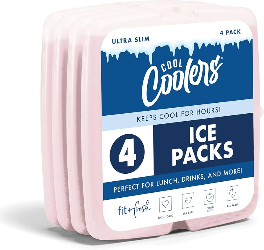 Cool Coolers by Fit & Fresh Slim Ice Packs, Quick Freeze Reusable Ice Packs for Lunch Boxes & Coo... | Amazon (US)