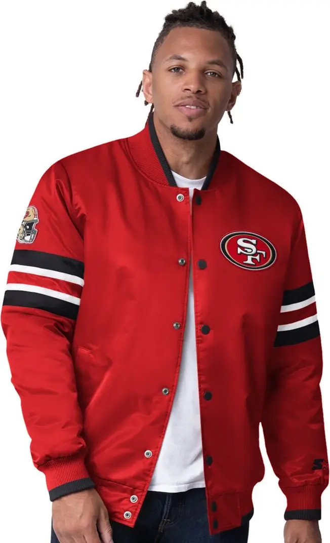 STARTER Men's Starter  Scarlet San Francisco 49ers Scout I Full-Snap Varsity Jacket | Nordstrom | Nordstrom