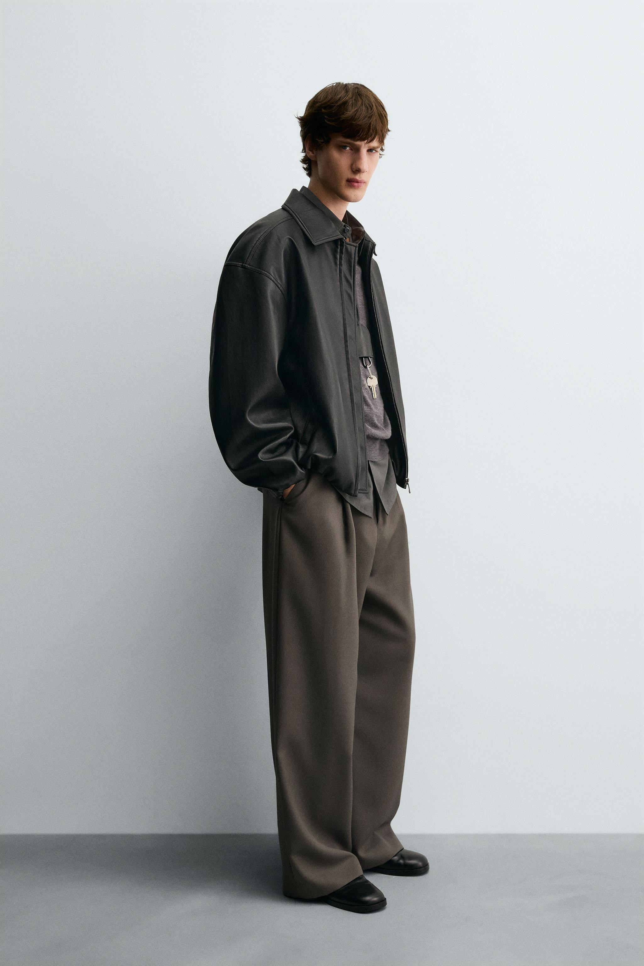 LEATHER EFFECT BOMBER JACKET | Zara UK