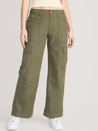 Mid-Rise Wide-Leg Cargo Pants for Women | Old Navy (US)