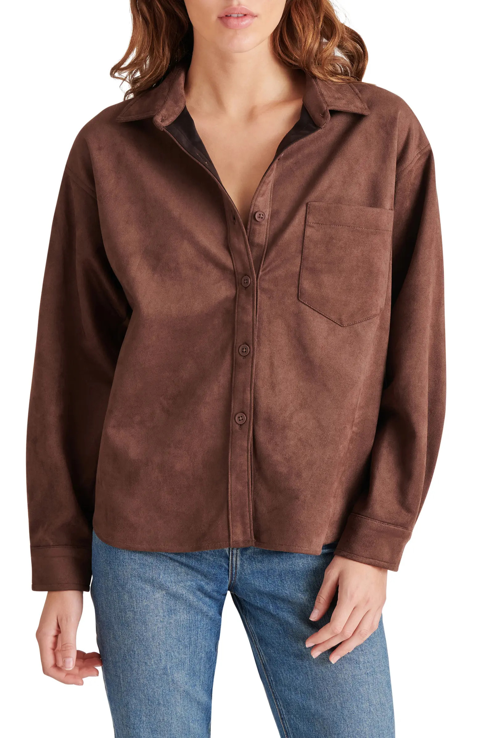 Steve Madden Faux Suede Boyfriend Shirt | Nordstromrack | Nordstrom Rack
