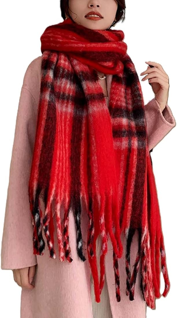Wander Agio Winter Women Warm Scarf Long Shawl Large Scarves Cold Weather Thicker Blanket Wrap Co... | Amazon (US)