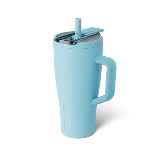 BrüMate Era Flip 30oz Tumbler with 100% Leakproof Covered Straw Lid | Hygienic Covered Straw | Insulated Stainless Steel Water Bottle with Handle | Cup Holder Friendly | BPA-Free (Glacier) | Amazon (US)