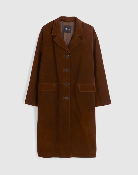 Single-Breasted Topcoat in Suede | Madewell