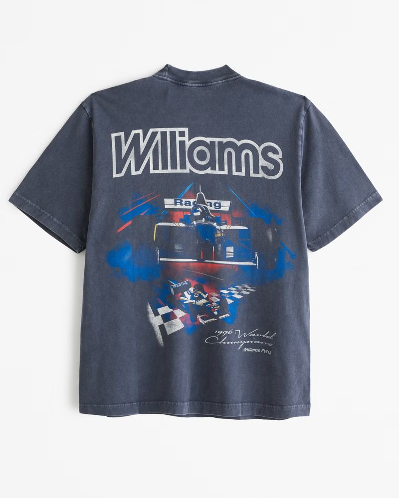 Abercrombie & Fitch Men's Williams Racing Vintage-Inspired Graphic Tee in Sapphire - Size XXL | Abercrombie & Fitch (US)