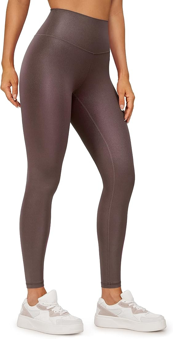 CRZ YOGA Butterluxe Matte Faux Leather Leggings for Women 28" - High Waisted Stretch Ankle Leathe... | Amazon (US)