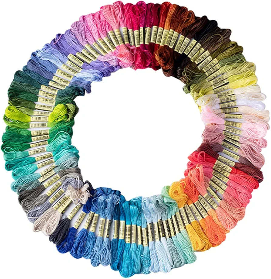 Friendship Bracelet String 50 Skeins Rainbow Color Embroidery Floss Cross Stitch Embroidery Threa... | Amazon (US)