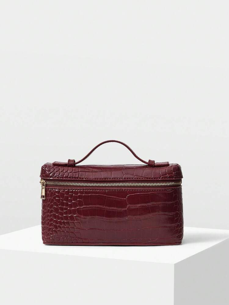 MOTF PREMIUM WOMEN'S FASHIONABLE AND ELEGANT RED CROCODILE PATTERN HANDBAG BOX BAG, SUITABLE FOR ... | SHEIN