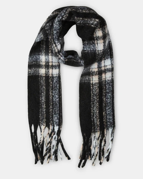 CLASSIC PLAID SCARF BLACK | Steve Madden (US)
