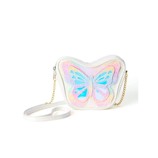 Wonder Nation Girls Glitter Rainbow Butterfly Purse with Crossbody Strap | Walmart (US)