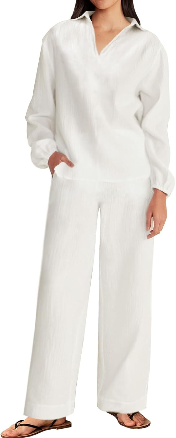 Navneet 2 Piece Set Women Outfit Lounge Sets Shirt Blouse Track Suits Matching Set Travel Airport... | Amazon (CA)