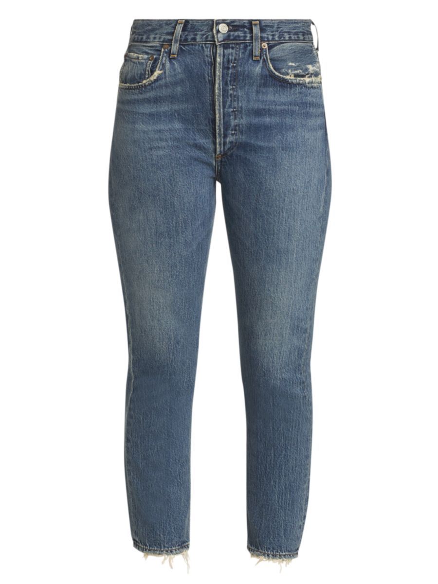 Riley Mid-Rise Straight-Leg Ankle Jeans | Saks Fifth Avenue