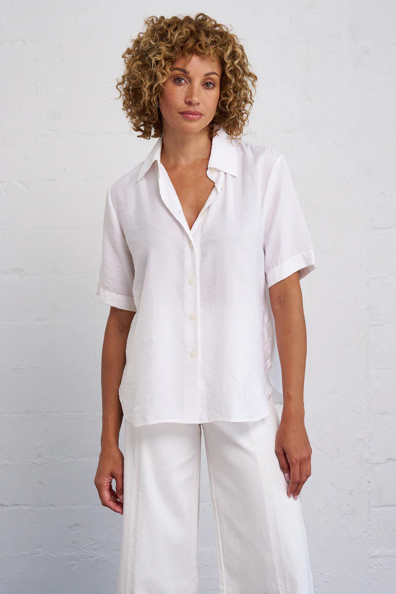 Short Sleeve Button-Up Shirt for Women | Franne Golde | Franne Golde