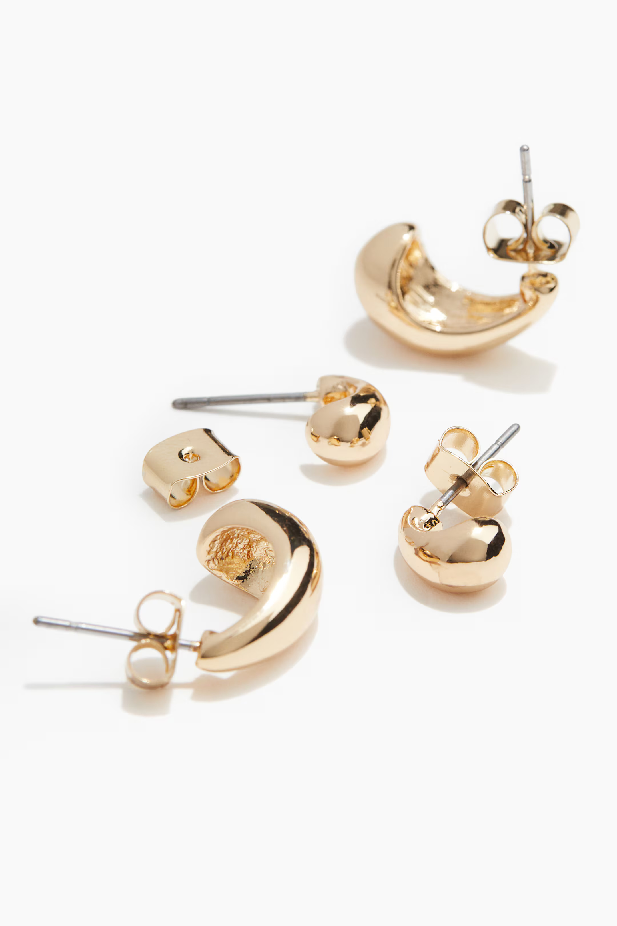 2 pairs earrings - Gold-coloured - Ladies | H&M GB | H&M (UK, MY, IN, SG, PH, TW, HK)